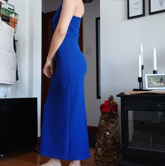 ⚡️SALE⚡️Antistar Cobalt Blue Scuba Maxi Dress with Slit - Picture 7 of 13